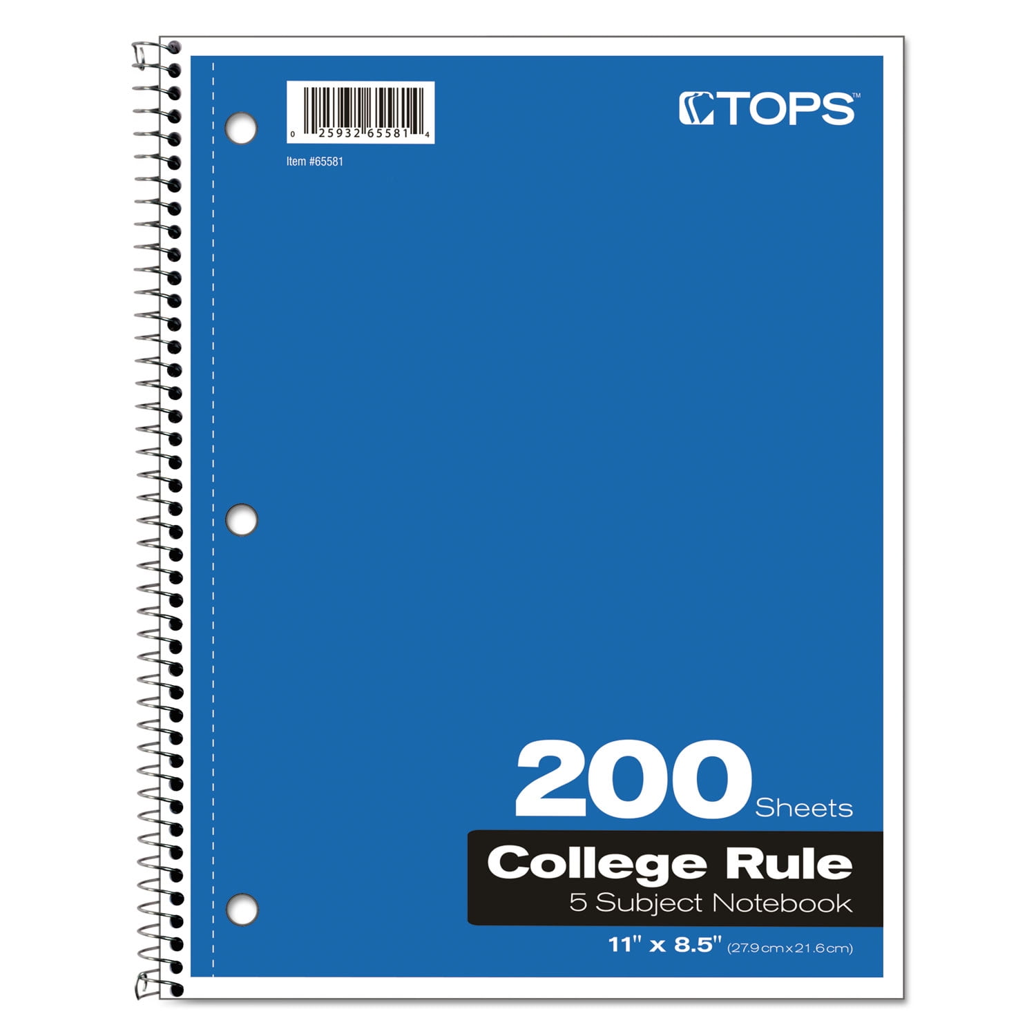(2 pack) Coil Lock Wirebound Notebooks, College/medium, 11 X 8 1/2, White, 200 Sheets