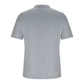 thumbnail image 5 of Mens Dress Shirts Casual Stylish 1/4 Button Up Collared Lapel Top Short Sleeve Classic Fit Tee Tshirt Work Blouse (XX-Large, Gray), 5 of 5