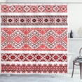 thumbnail image 1 of Ambesonne Art Shower Curtain, Ukranian Ornate Borders, 69"Wx84"L, Vermilion Black White, 1 of 3