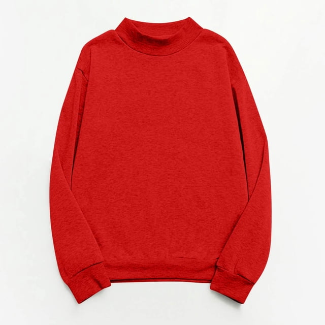 Simua Chandails en Molleton Amples pour Femmes Automne Couleur Unie Col Rond Chandail Haut Tenues Décontractées Vêtements