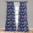 thumbnail image 4 of Ambesonne Floral Curtains, Violet Flowers and Leaves, Pair of 28"x63", Dark Indigo and Forest Green, 4 of 4