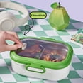 thumbnail image 4 of yulier Stainless Steel Bento Box 2 Compartments Lunch Box Food Storage Snack Containers Snack Box Fruit Box for Work Travel Picnic, Green, 4 of 6