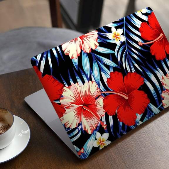 DesignSkinz Vivid Tropical Red Floral v1 Full-Body Skin Decal Wrap Cover for MacBook 12" Retina (A1534)