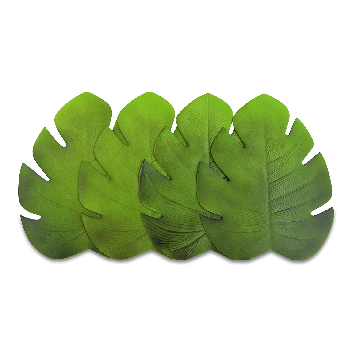 Palm Leaf Place Mats, Set of 4, Thick and Durable, Lush Green Tones