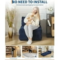 thumbnail image 5 of 3-in-1 Folding Sofa Bed, Comfy Sleeper Chair with Back Support & Pillow, Convertible Floor Lounge & Single Bed for Apartment, Dorm, Guest Room, 5 of 8