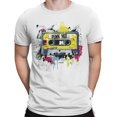 thumbnail image 2 of Funk Retro Cassette Graffiti Men's White T-shirt, 2 of 3