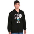 thumbnail image 4 of Business Smurf Cartoon Cool Boss Drip Zip Up Hoodie Men's Women's Brisco Brands S, 4 of 5