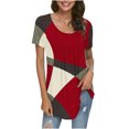 thumbnail image 4 of Blusa de manga corta con cuello redondo, informal, cómoda, a la moda para mujer OAVQHLG3B Store  lin121212, 4 of 4