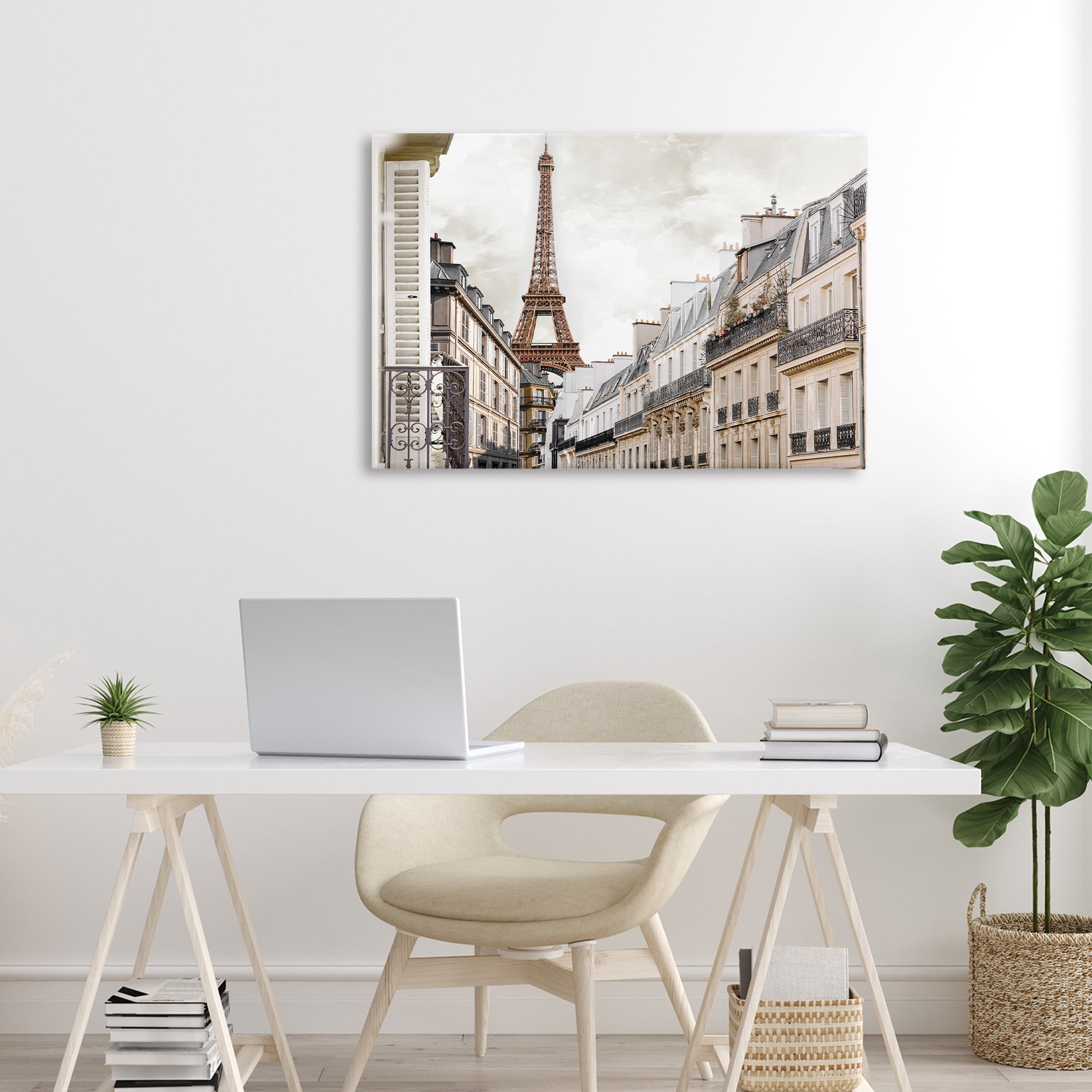 Stupell Industries Eiffel Tower Through Parisian Balconies Canvas Wall Art, design by CAD Designs