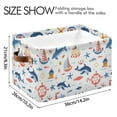 thumbnail image 3 of Storage Bins with Handle Fabric Organizer Basket Foldable Box 1 Pack Dolphin Sailboat Starfish Fish 14.2x10.2x8.3, 3 of 8