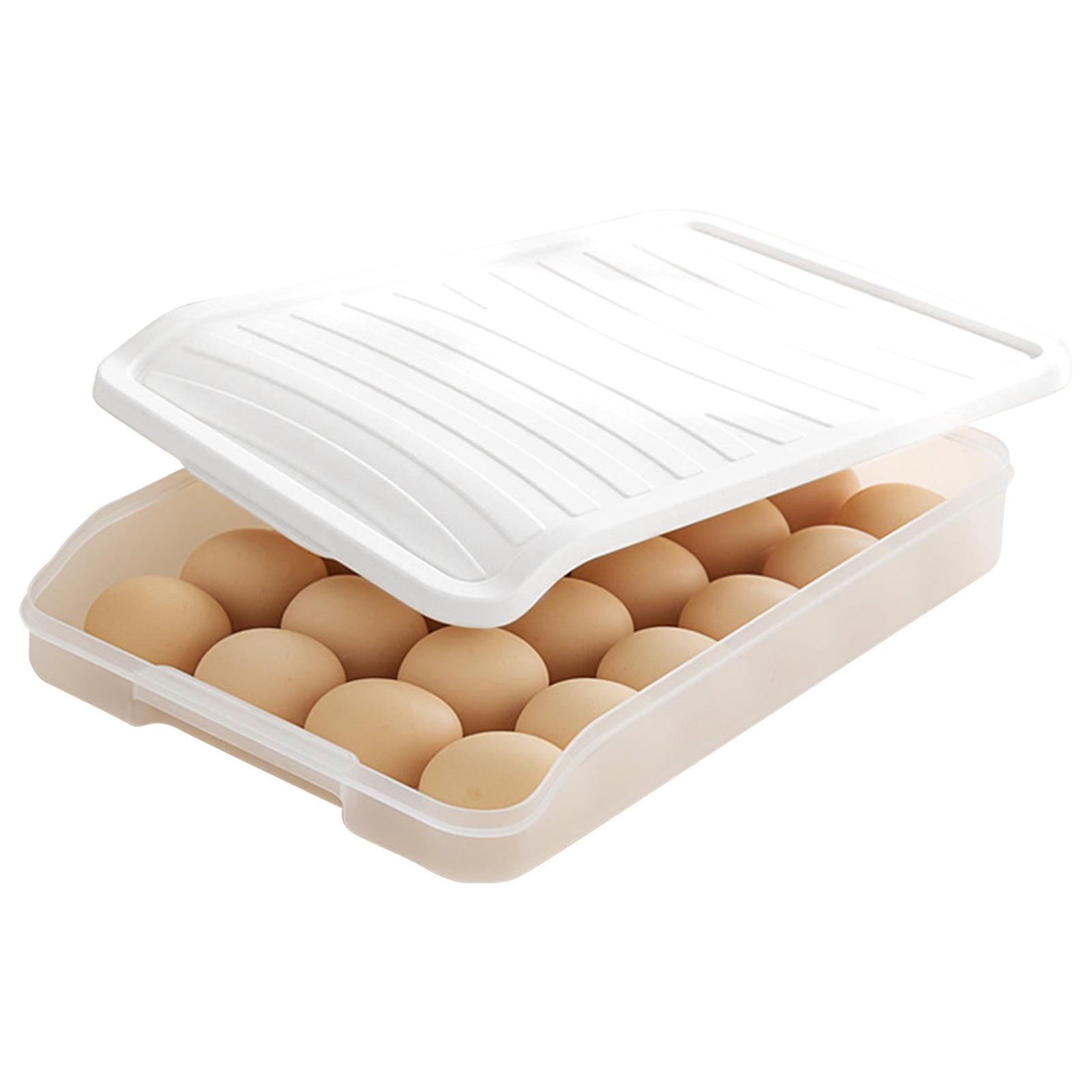 Auto Scrolling 3-row Egg Holder Fresh Storage Box Refrigerator Crisper Container 