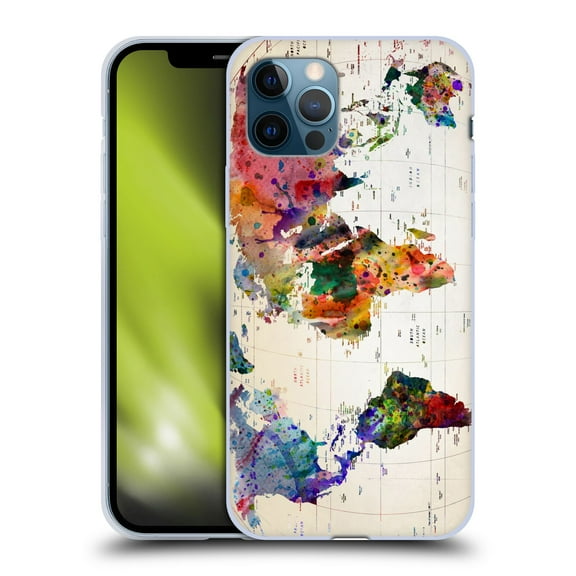 Head Case Designs Officially Licensed Mark Ashkenazi Pop Culture Map Of The World Soft Gel Case Compatible with Apple iPhone 12 / iPhone 12 Pro