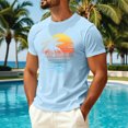 thumbnail image 2 of Sewkxo Mens Hawaiian Short Sleeve T-Shirts Graphic Crew Neck Casual Shirt Summer Beach Palm Tree Printed Vintage Tees,Light Blue 3XL, 2 of 5