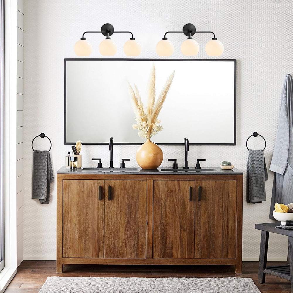 Bathroom Sconce, Triple Mouth-blown Glass Globe Sconce, Vanity Mirror Lamp , Bath Lighting Fixtures