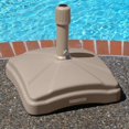 Shademobile Rolling Umbrella Stand and Accessory Table, Sand