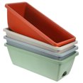 thumbnail image 1 of FENGGUIQU 4Sets Rectangular Resin Window Box Planter with Saucers for Indoor Outdoor Vegetable Flower Gardening, 1 of 6