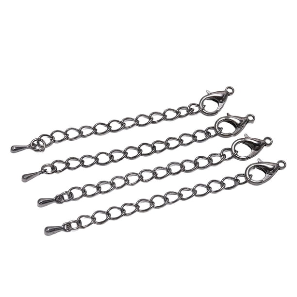 Cadena de eslabones de cola Qarigey con broche para Fabricación de joyas negro