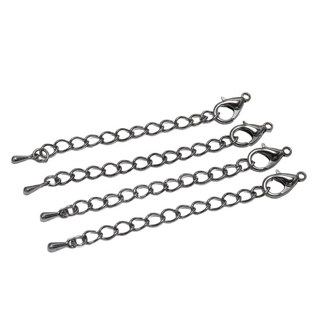 Cadena de eslabones de cola Qarigey con broche para Fabricación de joyas negro