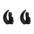 thumbnail image 2 of Clearance Sale! Set of 2 Resin Halloween Cat Figurines, Witch Hat Moon Pumpkin Tabletop Decor Collection, 2 of 5