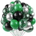 thumbnail image 1 of Yanonmyfd 60PC Rainbow Balloons Set, Colorful Balloons, 12 Inch Bright Color Yellow Orange Hot Pink Teal Blue Confetti Balloon Helium for Rainbow Wedding Day Birthday Party decorations,Green Silver, 1 of 30