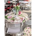 thumbnail image 5 of Outdoor Tablecloth with Umbrella Hole for Patio/Picnic/Party/Camping, Pink Magnolia Waterproof Table Cloth Round Cover Washable, Farmhouse Seasonal Botanical Blossom Florals (Dia 54"), 5 of 9