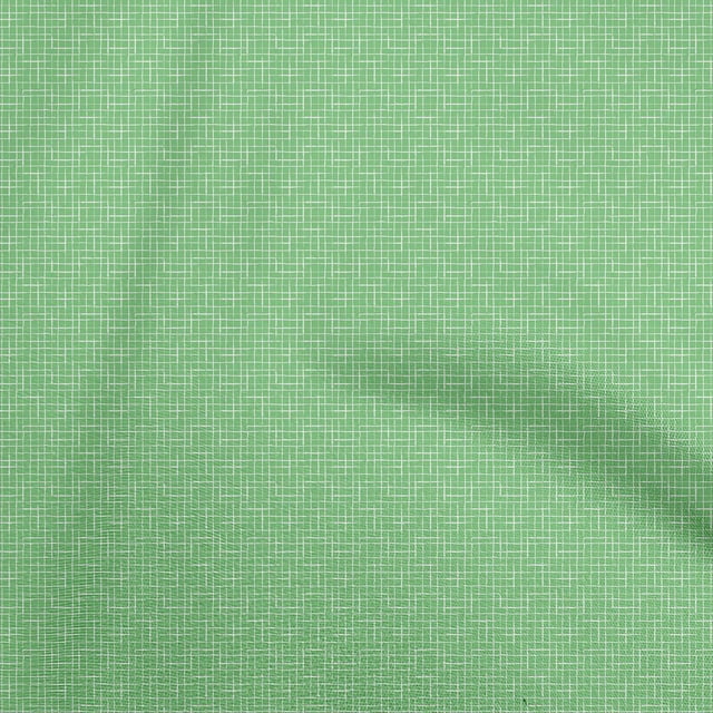 oneOone Viscose Jersey Green Fabric Check Craft Projects Decor Fabric Printed By The Yard 60 Inch Wide