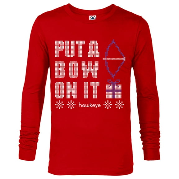 Marvel Hawkeye Put A Bow On It Holiday - Long Sleeve T-Shirt for Men ā Customized-New Red