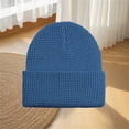 thumbnail image 6 of Women's Waffle Knit Beanie, Solid Color Rolled Brim Slouchy Hat, Thickened Winter Warm Cuffed Hat for Outdoor, Casual Daily Wear and Gift Navy, 6 of 7