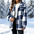 thumbnail image 7 of FchengtaiS Sherpa Fleece Jackets For Women Fuzzy Button Down Plaid Coats Fall Winter Warm Outerwear With Pocket, 7 of 7