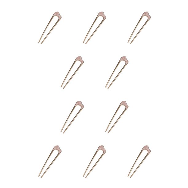 Minnieouse Diademas en forma de U para chicas sencillas, estilo elegante, tenedor de Metal para mujeres, ropa ligera, palillo para el pelo de Rosa/Curva 10Conjunto