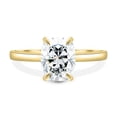 thumbnail image 2 of 3.00Ct Elongated Cushion Cut Moissanite Engagement Ring, Trellis Set, 18K Yellow Gold, 2 of 7