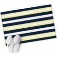 thumbnail image 6 of Yellow Navy Blue Striped Bathroom Rug Washable 2x3 Entryway Rug Non Slip Neutral Minimalist Lines Front Door Mat Low Pile Indoor Doormat Throw Floor Carpet for Kitchen Bedroom Entrance, 6 of 8