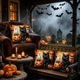 thumbnail image 5 of Halloween Pillow Cover 18x18, Fall Spooky Throw Pillow Case, Soft Polyester Decorative Cushion Cover, Hidden Zipper, Machine Washable for Sofa Living Room by MPOISVA, 5 of 7