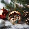 thumbnail image 4 of Jiaroswwei Christmas Nativity Decoration 3D Effect Print Acrylic Reusable Indoor Outdoor Xmas Tree Round Birth of Jesus Savior Hanging Ornament Pendant Festival Gift, 4 of 8