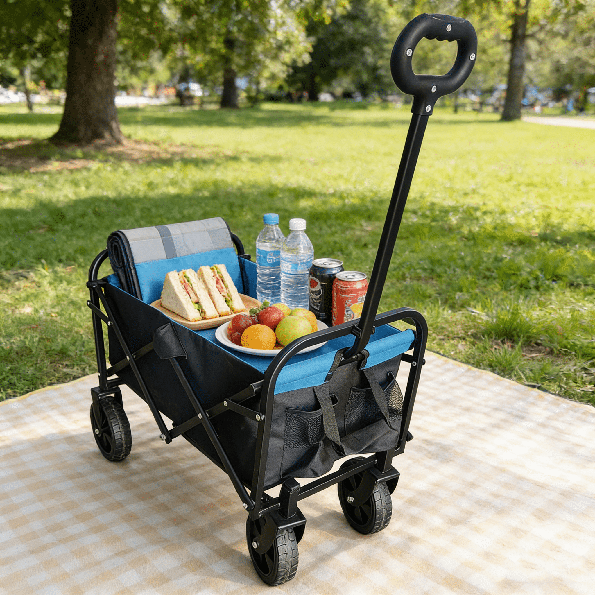 Mini Folding Wagon Garden Shopping Beach Cart