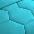 thumbnail image 5 of 1 Piece Honeycomb Design Comforter, 800 TC, 100% Egyptian Cotton, Oversized Super King Size Turquoise Blue Solid, 5 of 5