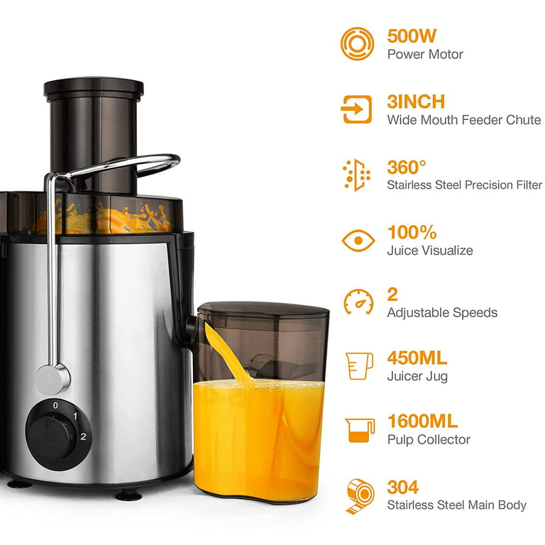 SiFENE Juicer Machine, 1000W(Peak) Centrifugal Juicer with 3.2 Big Mouth  for Whole Fruits and Veggies, Juice Extractor Maker with 3 Speeds Settings