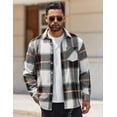 thumbnail image 2 of COOFANDY Flannel Shirt for Men Long Sleeve Plaid Shirts Casual Wedding Shirts Jackets Button Down Stylish Shirts, 2 of 6