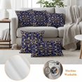 thumbnail image 6 of Pack of 2 Outdoor Pillow Covers 20x20 Inch Waterproof Abstract Blue Gold Throw Pillow Covers,Decorative Couch Pillow Shams Protectors Luxurious Traditional Flower Leaf Patio Cushion Pillowcases, 6 of 8