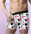 thumbnail image 7 of Ousvtion Valentine's Day Mens Trunks Love Heart Print Boxer Briefs Valentines Rose Boxers Underwear Comfort Soft Brief Gift for Men Clearance Deals,B09-Pink,X-Large, 7 of 7