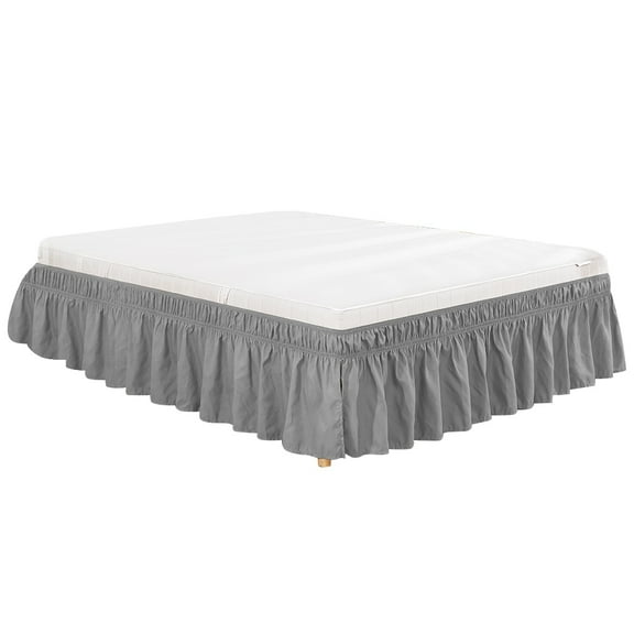 Gealach 1PC 15-Inch Drop Queen Bed Skirt, Light Grey, Wrinkle & Fade-Resistant