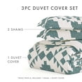 thumbnail image 3 of Noble Linens Teal Adobe Diamond Reversible 3-Piece Duvet Cover Set, King/Cal King, 3 of 11