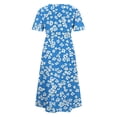 thumbnail image 5 of Fewfanhot Women's Dresses Summer Short Sleeve Midi Dress with Pockets Casual Aline Flowy Tshirt Dress Floral Vocation Beach, 5 of 7