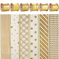 thumbnail image 3 of Cinta decorativa MEEDEE dorada con alambre, 6 rollos de 2.5" x 18 pies, 3 of 9