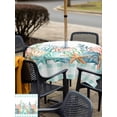 thumbnail image 5 of Outdoor Tablecloth with Umbrella Hole for Patio/Picnic/Party/Camping, Nautical Coastal Waterproof Table Cloth Square Cover Washable, Summer Sea Corals Shells Starfish Green Plaid (60"x 60"), 5 of 8