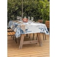 thumbnail image 3 of Outdoor Tablecloth with Umbrella Hole for Patio/Picnic/Party/Camping, Blue Eucalyptus Coastal Waterproof Table Cloth Rectangle Table Cover Washable, Beach Starfish Shell Nautical (60"x 120"), 3 of 8