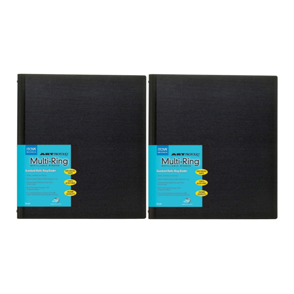 Itoya Art Profolio Multi-Ring Binder 8.5 x 11, Black 2 Pack