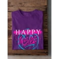 thumbnail image 3 of Happy Inside Spray Drip Ink T-Shirt Men -Image by Shutterstock, Male Large, 3 of 4