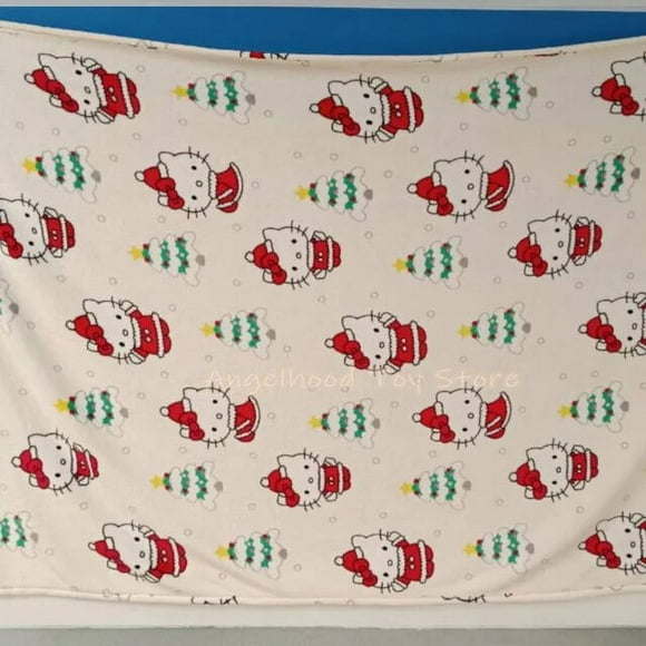 Sanrio Halloween Ghost Hello Kitty Flannel Blanket Plush Cartoon Large Cute Cotton Sofa Nap Blanket Bed Sheet Christmas Gift