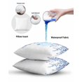 thumbnail image 6 of Waterproof Outdoor Throw Pillows with Inserts 18"x18", Eucalyptus Leaves Soft Decorative Pillowcases for Couch Bedroom, Navy Blue Summer Botanical Weeping Pillow Covers for Sofa Living Room, 6 of 8